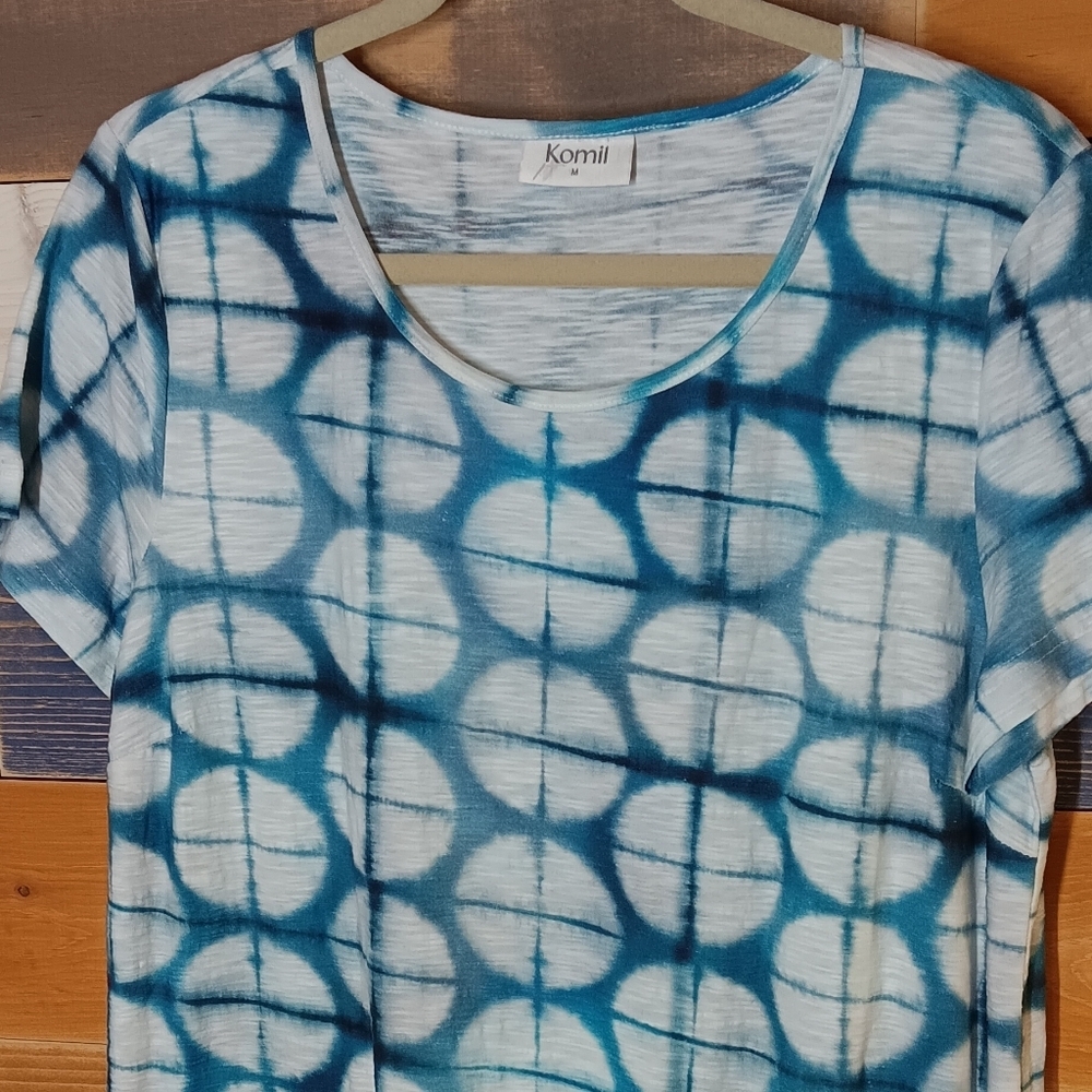 Komil T-shirt Dress M Blue Tie-Dye - Picture 3 of 6